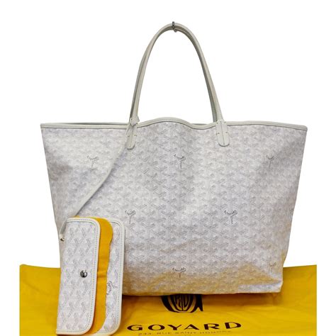 Goyard White Goyardine Saint Louis GM Tote & Saint Jeanne 